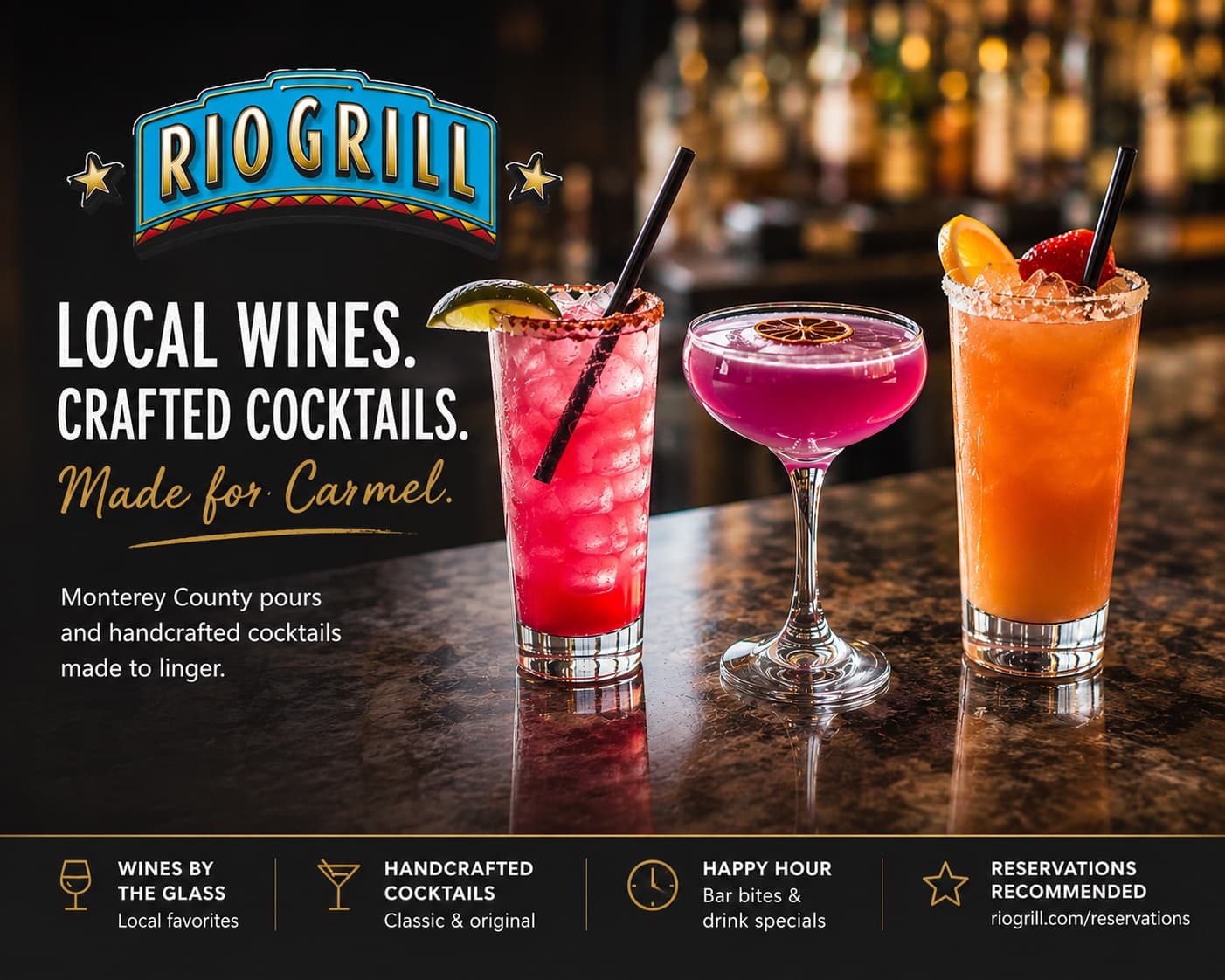 Wine & Cocktail Hour at Rio Grill: Monterey County Pours in Carmel