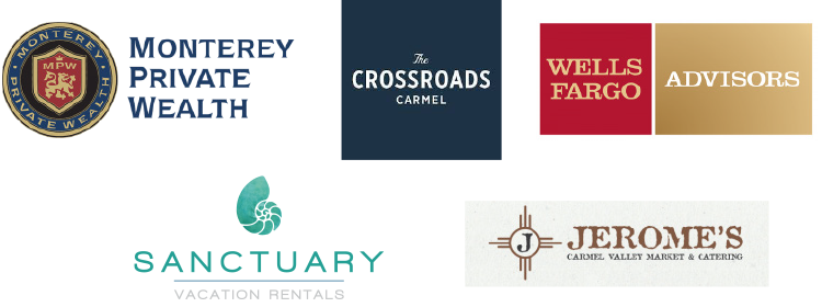 Monterey Private Wealth, the Crossroads Carmel, Wells Fargo Advisors, Sanctuary Vacation Rentals, Jerome's